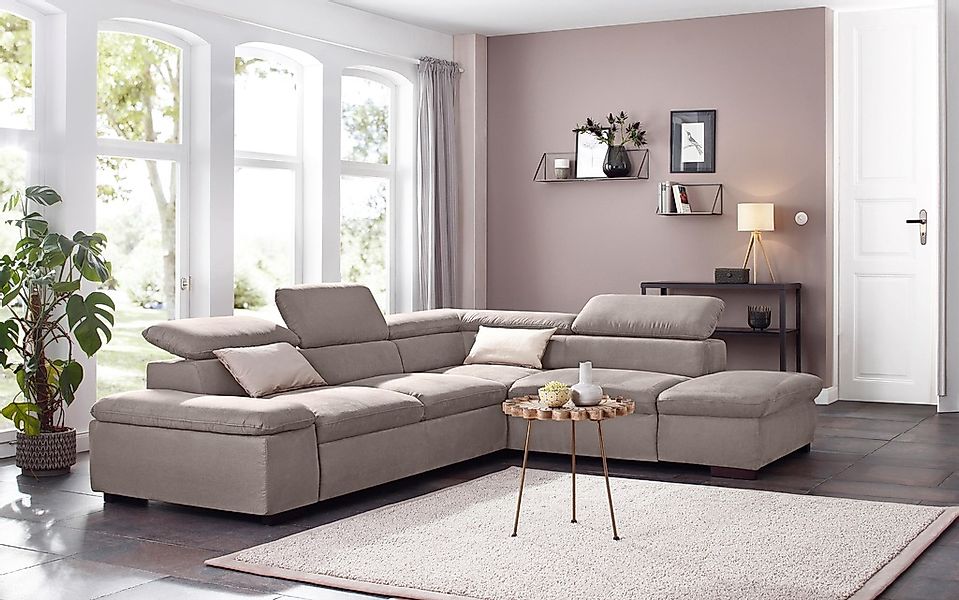 Home affaire Ecksofa "Alberto L-Form", mit Kopfteilverstellung, wahlweise m günstig online kaufen