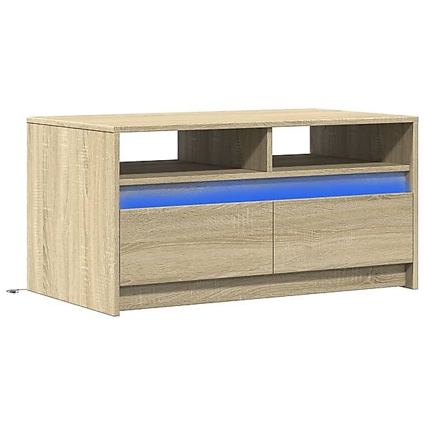 vidaXL Couchtisch LED-Couchtisch Sonoma-Eiche Holzwerkstoff (1-St) günstig online kaufen