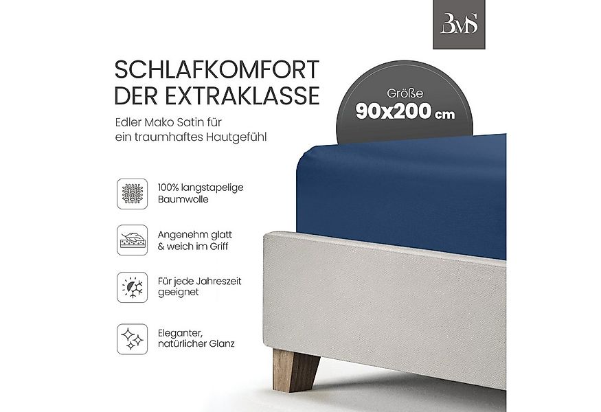 BETTWAESCHE-MIT-STIL Spannbettlaken Mako Satin Spannbettlaken, Topper 5-10 günstig online kaufen