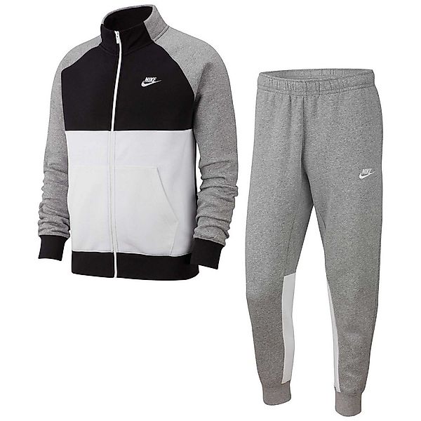 Nike Sportswear Fleece Trainingsanzug XS Dark Grey Heather / Black / White günstig online kaufen