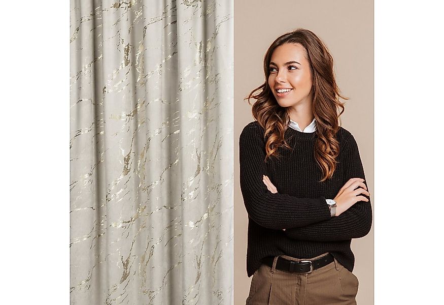 Eurofirany Vorhang Elegante, blickdichte Vorhänge aus Samt mit Glanzdruck, günstig online kaufen