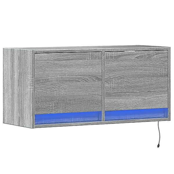 vidaXL TV-Wand TV-Wandschrank mit LED-Beleuchtung Grau günstig online kaufen