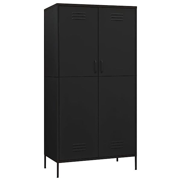 furnicato Kleiderschrank Schwarz 90x50x180 cm Stahl günstig online kaufen