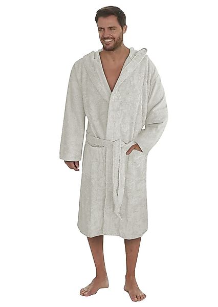 Badekönig Herrenbademantel, Kapuze, Gürtel, Langform Frottee günstig online kaufen