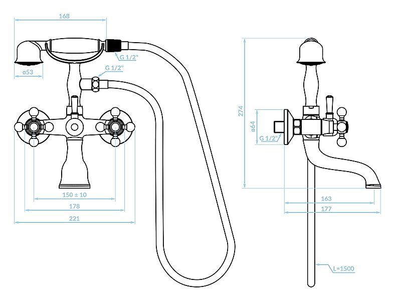 KOLMAN Wannenarmatur Komplette Set Badewannenarmatur Wasserhahn günstig online kaufen