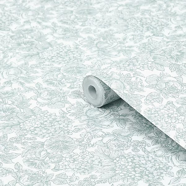 LAURA ASHLEY Vliestapete Louise, glatt, geblümt, günstig online kaufen