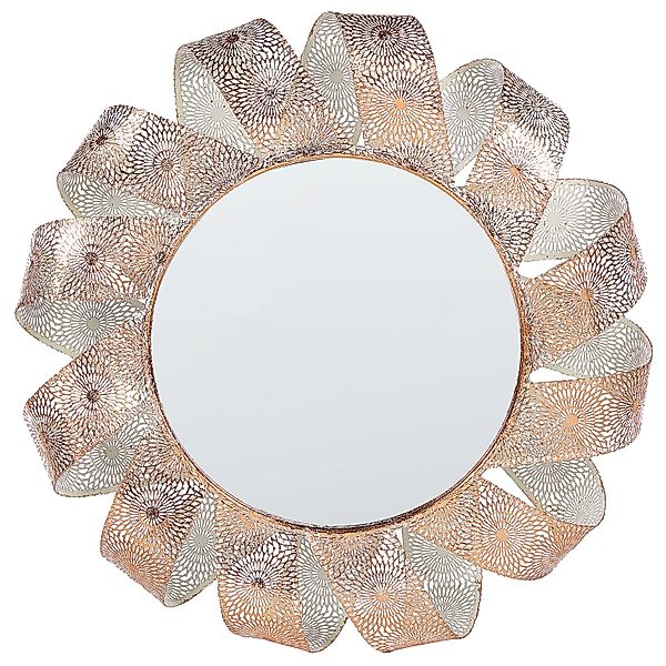 Beliani Wandspiegel MANGALORE Weiss Kupfer 60x60x60 günstig online kaufen