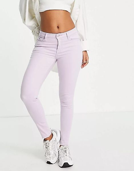 Tommy Jeans – Nora – Eng geschnittene Jeans in Flieder mit mittelhohem Bund günstig online kaufen