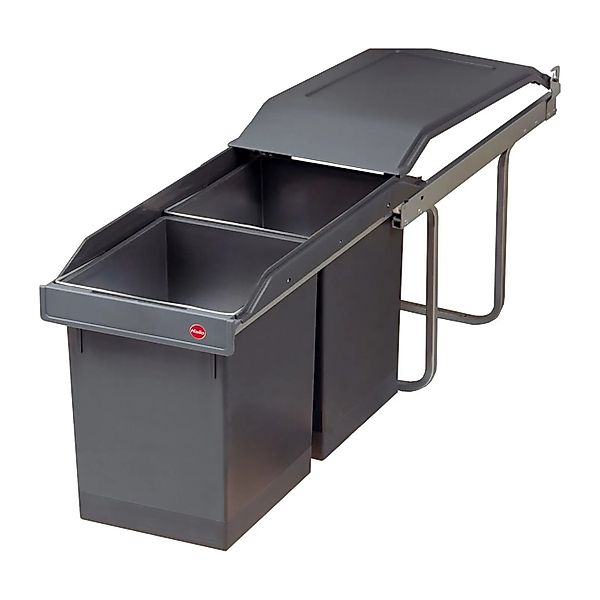 HAILO Abfallsammler Mülleimer Tandem 2x 15L Dunkelgrau mit Teilauszug 36501 günstig online kaufen