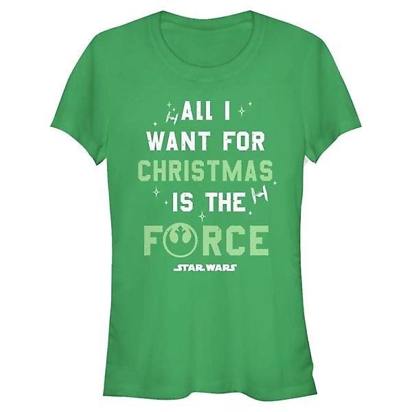 Star Wars - Text Want the Force - Weihnachten - Frauen T-Shirt günstig online kaufen
