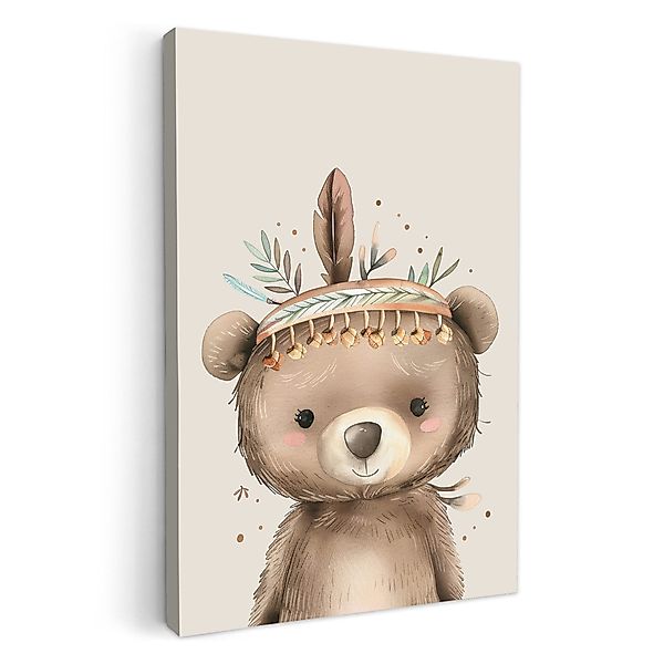 OneMillionCanvasses® Leinwandbild Bär - Boho - günstig online kaufen