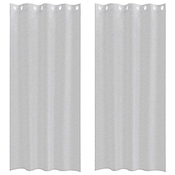 vidaXL Voile-Vorhänge 2 Stk Hellgrau 140x260cm Polyester 4108001 günstig online kaufen