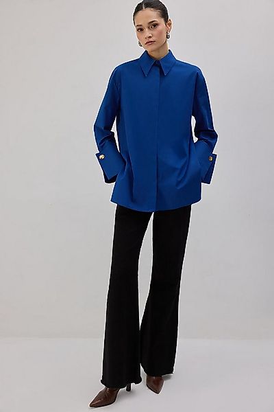 touche prive Rugbyshirt Poplin Shirt mit Weiten Manschetten, Schwarz günstig online kaufen