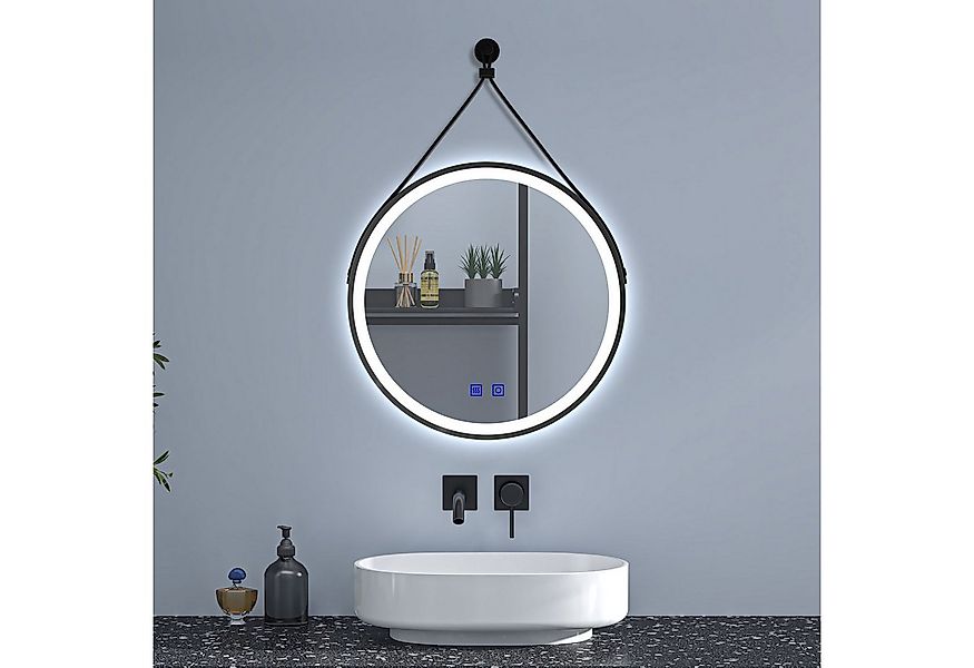 Aica Sanitär Badspiegel Rund mit Beleuchtung Badezimmerspiegel mit Abnehmba günstig online kaufen