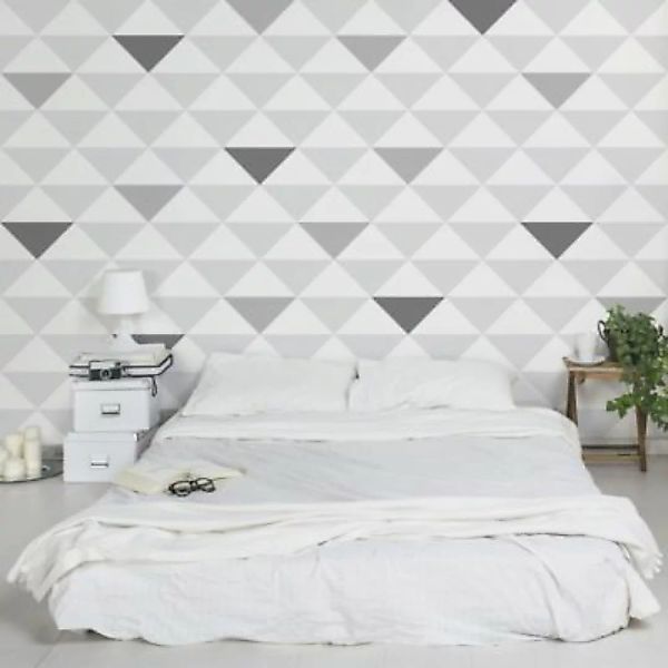 Bilderwelten Mustertapete No.YK66 Dreiecke Grau Weiß Grau grau Gr. 384 x 25 günstig online kaufen