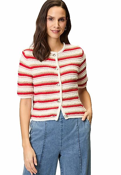 Zero Strickjacke "zero Strickjacke mit Streifen", Knopfleiste günstig online kaufen