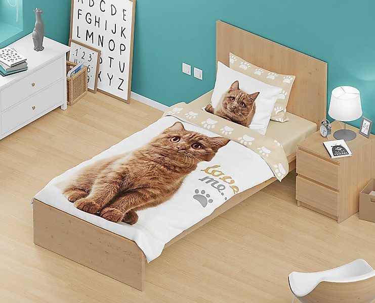 texpot Bettwäsche Katze Love me Garnitur Baumwolle, 2 teilig günstig online kaufen