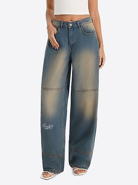 Imily Bela Boyfriend-Jeans Damen Wide Leg Jeans aus Baumwolle Denim Baggy m günstig online kaufen