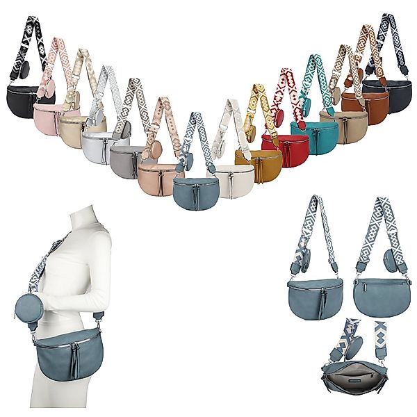 ITALYSHOP24 Bauchtasche Damen Gürteltasche Hüfttasche CrossBody günstig online kaufen