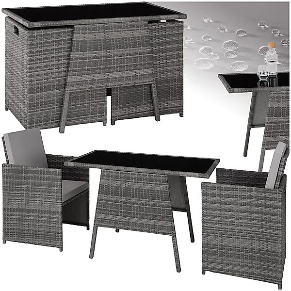 tectake Sitzgruppe Rattan Sitzgruppe, (Set., 3-tlg), günstig online kaufen