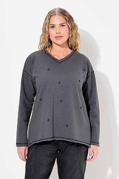 Ulla Popken Sweatshirt Sweatshirt Flocksterne Oversized günstig online kaufen
