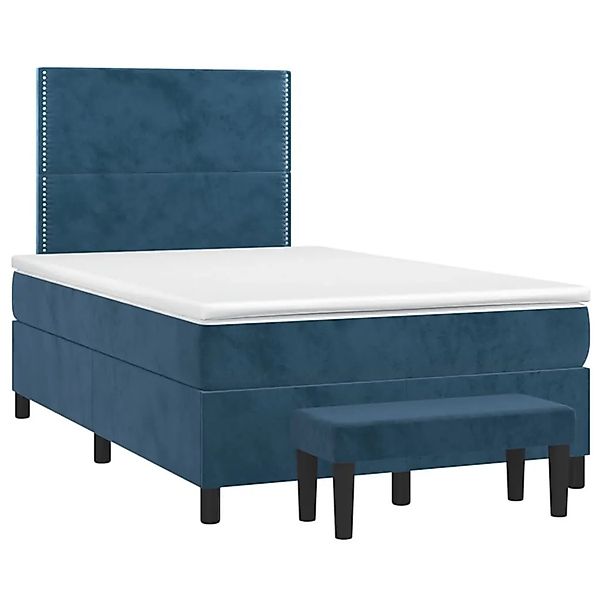vidaXL Boxspringbett mit Matratze Dunkelblau 120x190 cm Samt 3270467 günstig online kaufen