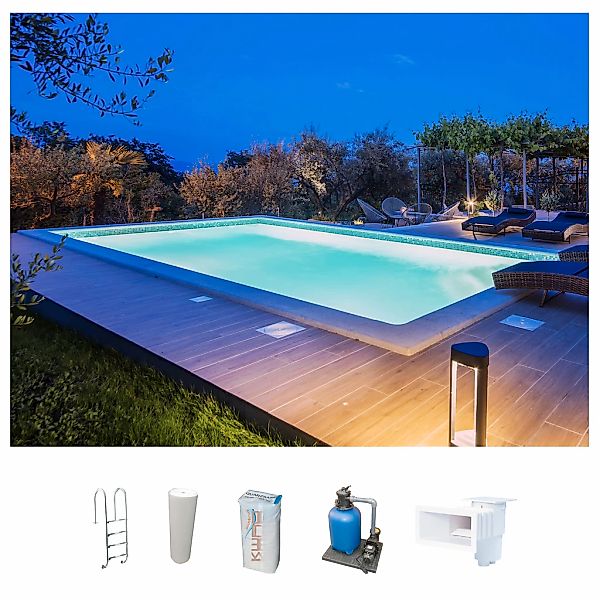KWAD Schwimmbecken "STYROPORSTEIN POOL ALL INCLUSIVE, BxLxH: 400x800x150 cm günstig online kaufen