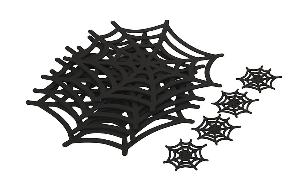 Platzset Spinnennetz  4er Set   ¦ schwarz ¦ Synthetik Ø: 34 Tischwäsche & K günstig online kaufen
