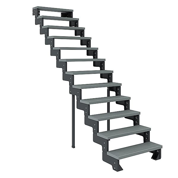 Dolle Außentreppe Gardentop Anthrazit 14 Stufen 100 cm Grau Ohne Geländer günstig online kaufen