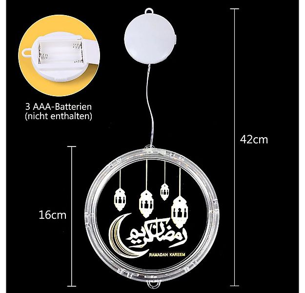 Jibenhome Beleuchtetes Fensterbild LED Fensterleuchter Eid Ramadan Lichterk günstig online kaufen