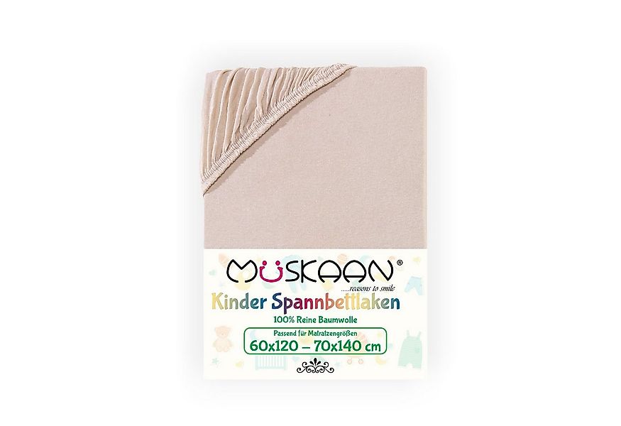 Müskaan Spannbettlaken Kinder Spannbetttuch 60x120 - 70x140 cm Bettlaken Tu günstig online kaufen