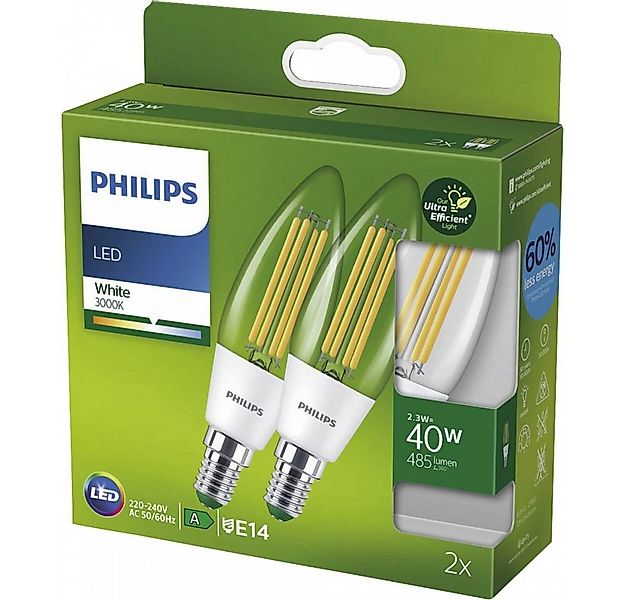 Philips LED-Leuchtmittel E14 Kerzenlampe - 40W - 485 Lumen - warmweiss, E14 günstig online kaufen