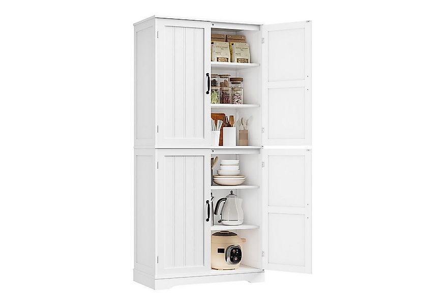 HOMECHO Küchenbuffet 180cm Küchenschrank mit 4 Türen Weiß Buffetschrank für günstig online kaufen