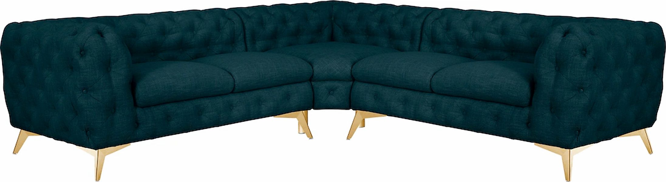 Home affaire Chesterfield-Sofa "Ecksofa GLYNIS L-Form mit Wellenunterfederu günstig online kaufen