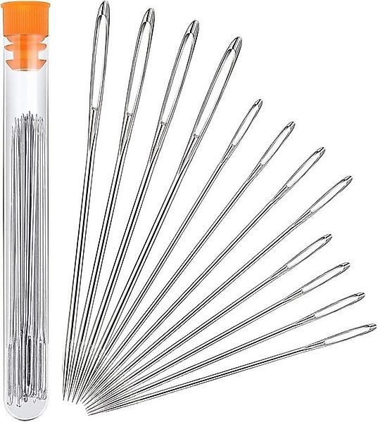 FELIXLEO Nähmaschinennadeln Nähnadeln Set 12 Stück Großes Öhr Stopfnadeln 3 günstig online kaufen