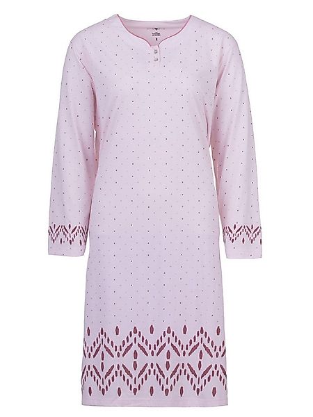 zeitlos Nachthemd Nachthemd Langarm - Punkte mit Rauten Bordure günstig online kaufen