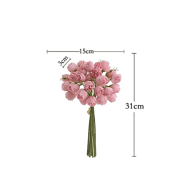 Kunstpflanze 27 teiliger handgebundener Rosen Pfingstrosen günstig online kaufen