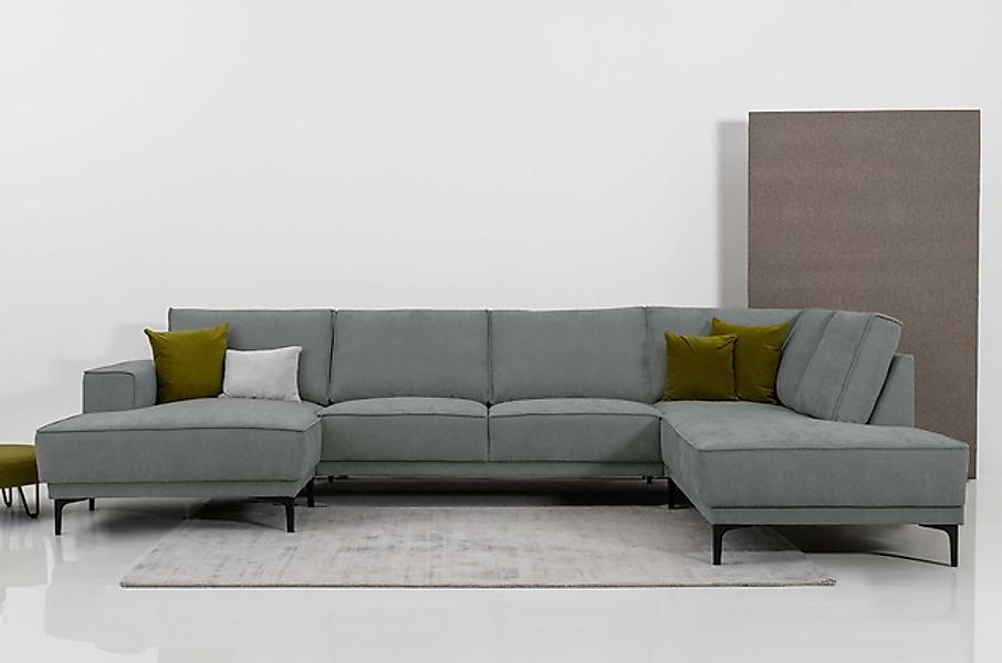 OTTO home Wohnlandschaft »XXL Sofa Oland, Struktur, Flachgewebe, Luxus-Micr günstig online kaufen