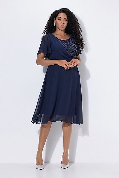 Ulla Popken Cocktailkleid Midi-Abendkleid Chiffon Drapierung günstig online kaufen