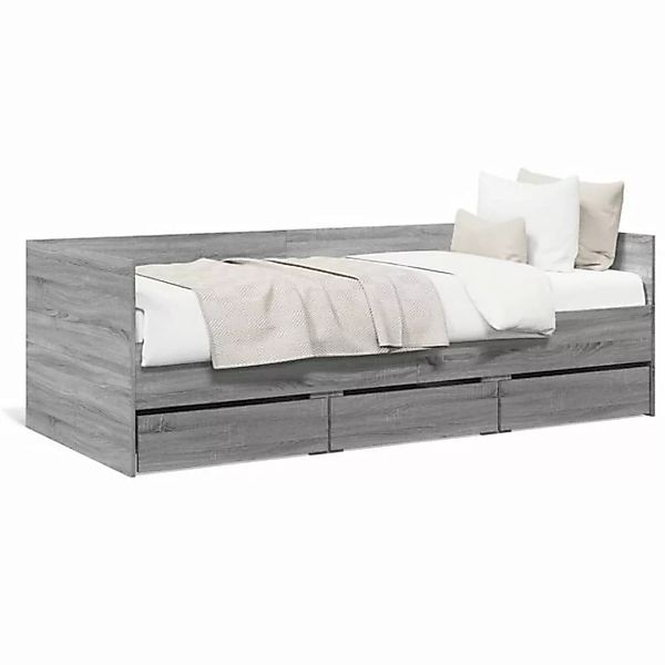 vidaXL Bett Tagesbett mit Schubladen Grau Sonoma 100x200 cm Holzwerkstoff günstig online kaufen