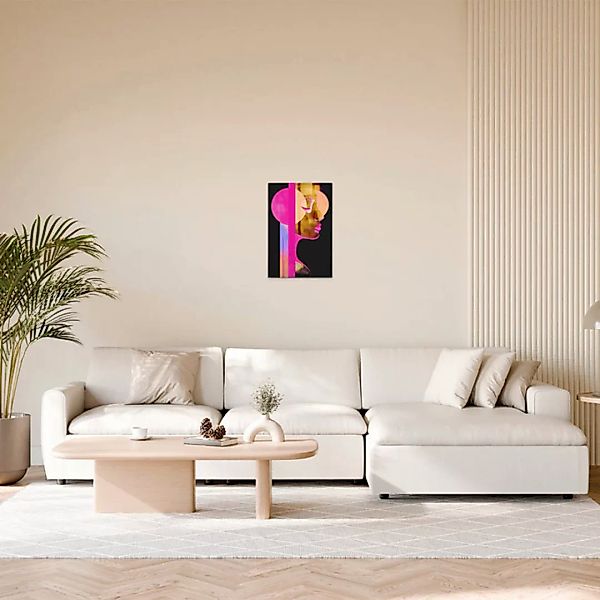 A.S. Création Leinwandbild "Metropolis Neon - Wandbild Schwarz Pink Keilrah günstig online kaufen