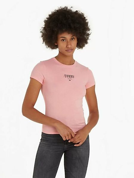 Tommy Jeans Rundhalsshirt Rib Slim Essential Logo Rippshirt, feines Jersey günstig online kaufen