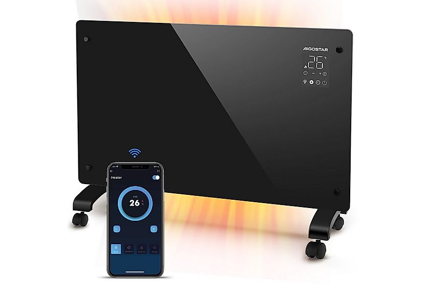 Aigostar Heizlüfter 2000W Elektroheizung, Glas/Konvektor, Touchscreen, WiFi günstig online kaufen