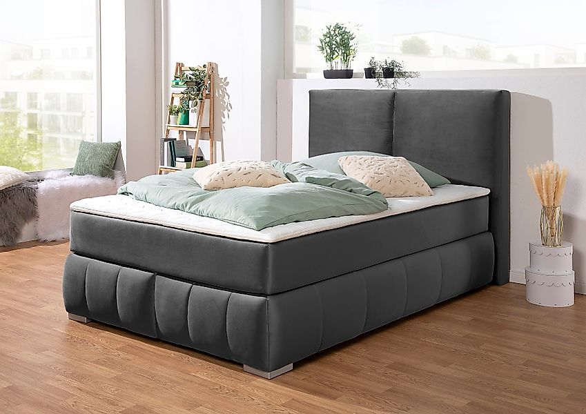 Home affaire Boxspringbett "Wehma" inkl. Topper in 3 verschiedenen Matratze günstig online kaufen