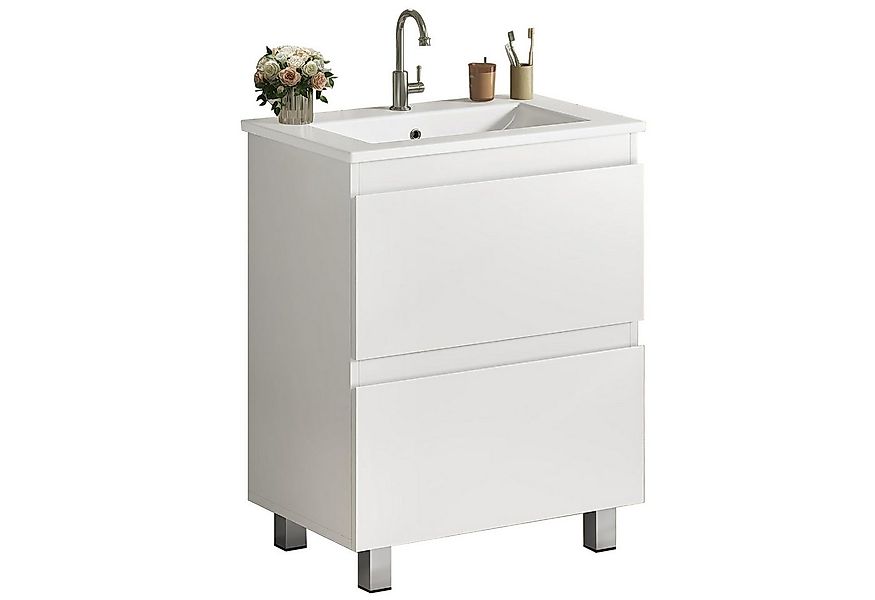 MSMASK Waschtisch mit Unterschrank 60 cm, Waschbeckenunterschrank, 61x46,5x günstig online kaufen