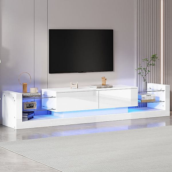 STILVORA Wohnzimmer-Set mit LED-Licht,TV-Schrank TV-Regal Hochglanz günstig online kaufen