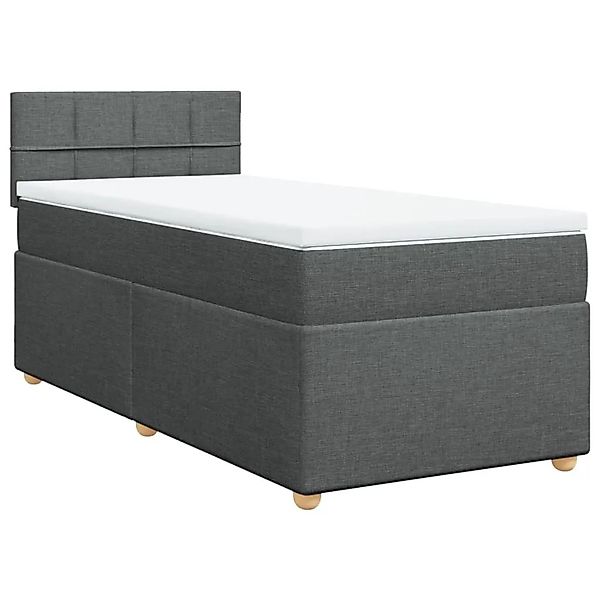 vidaXL Boxspringbett mit Matratze Dunkelgrau 80x200 cm Stoff 3288808 günstig online kaufen