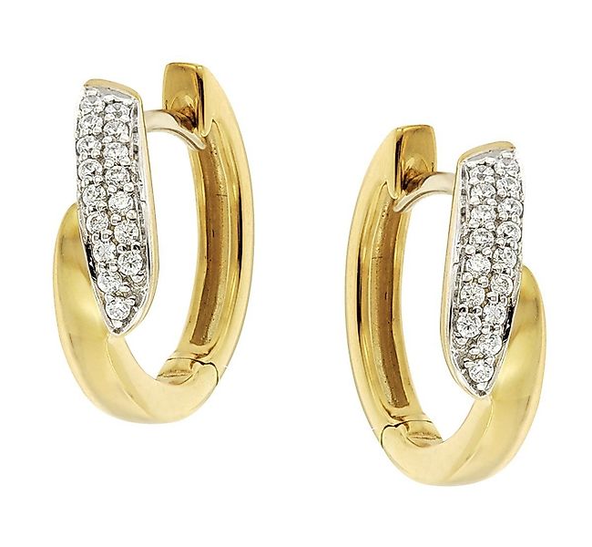 Glizz Paar Creolen Damen-Gold 333/8K Zirkonia-Creolen günstig online kaufen