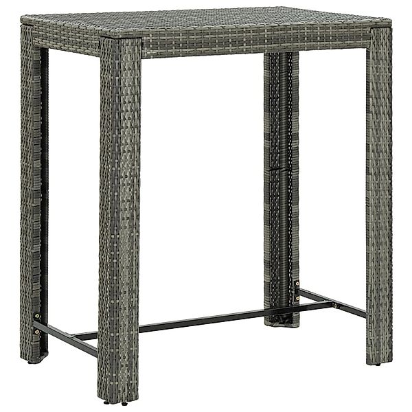 vidaXL Garten-Bartisch Grau 100x60,5x110,5 cm Poly Rattan 45875 günstig online kaufen