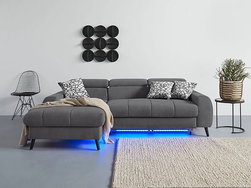 COTTA Ecksofa "Mia L-Form mit 3 Zierkissen", wahlweise mit Bettfunktion, Be günstig online kaufen